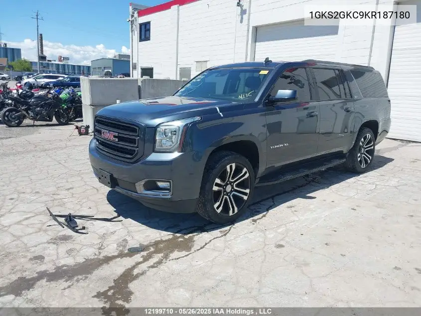 2019 GMC Yukon Xl K1500 Slt VIN: 1GKS2GKC9KR187180 Lot: 12199710