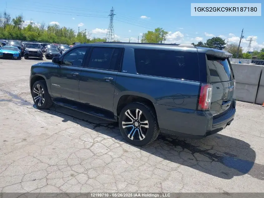 2019 GMC Yukon Xl K1500 Slt VIN: 1GKS2GKC9KR187180 Lot: 12199710