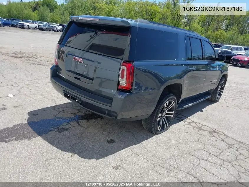 2019 GMC Yukon Xl K1500 Slt VIN: 1GKS2GKC9KR187180 Lot: 12199710