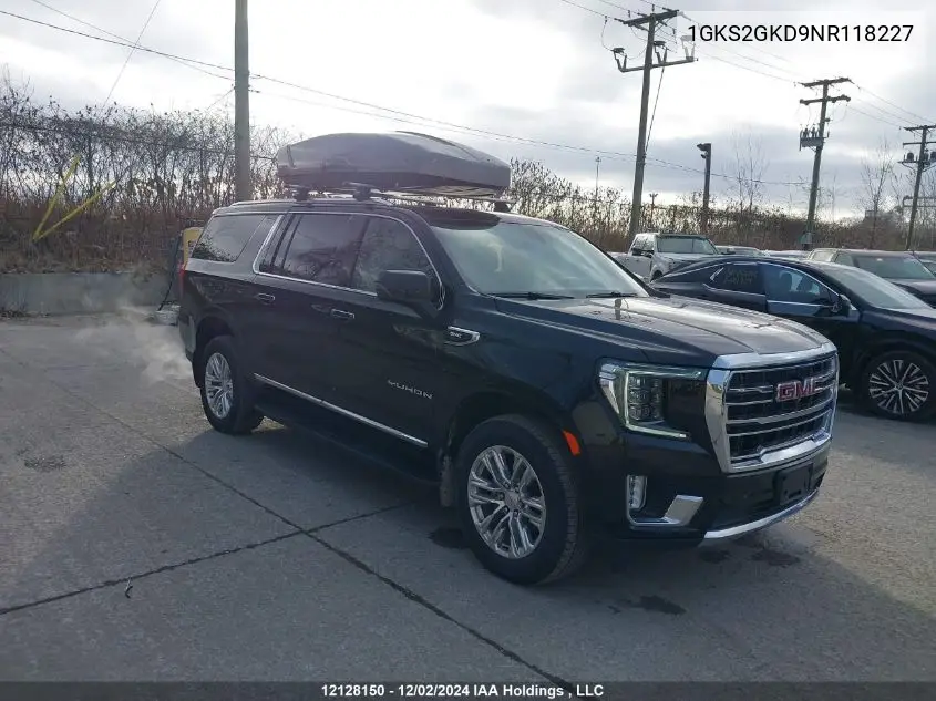 2022 GMC Yukon Xl K1500 Slt VIN: 1GKS2GKD9NR118227 Lot: 12128150