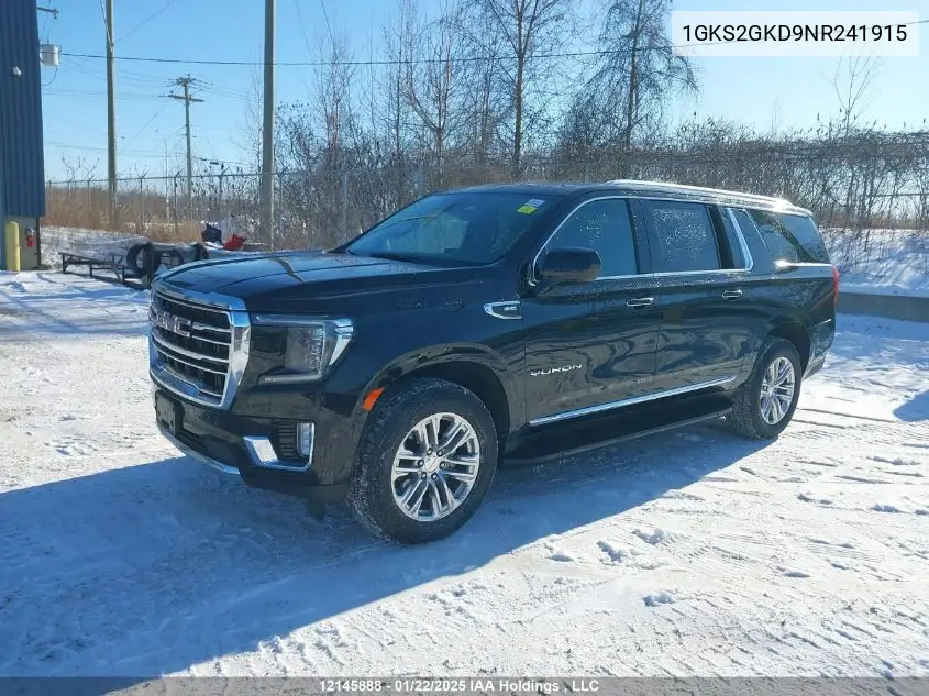 2022 GMC Yukon Xl K1500 Slt VIN: 1GKS2GKD9NR241915 Lot: 12145888