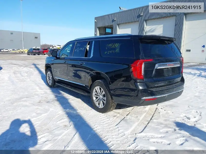 2022 GMC Yukon Xl K1500 Slt VIN: 1GKS2GKD9NR241915 Lot: 12145888