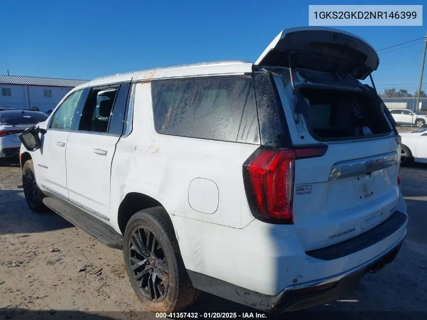 2022 GMC Yukon Xl 4Wd Slt VIN: 1GKS2GKD2NR146399 Lot: 41357432