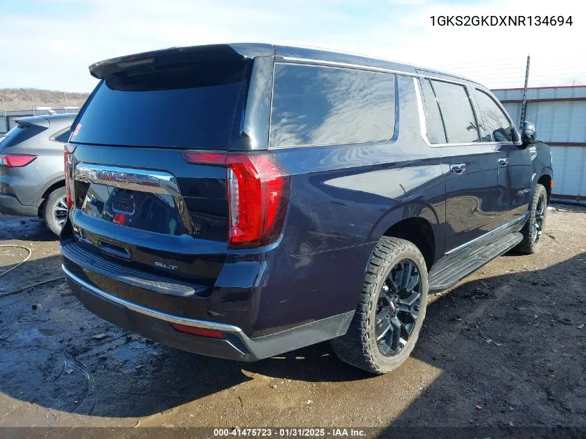 2022 GMC Yukon Xl 4Wd Slt VIN: 1GKS2GKDXNR134694 Lot: 41475723