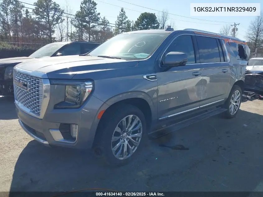 2022 GMC Yukon Xl 4Wd Denali VIN: 1GKS2JKT1NR329409 Lot: 41634140