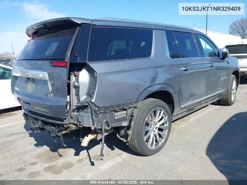 2022 GMC Yukon Xl 4Wd Denali VIN: 1GKS2JKT1NR329409 Lot: 41634140
