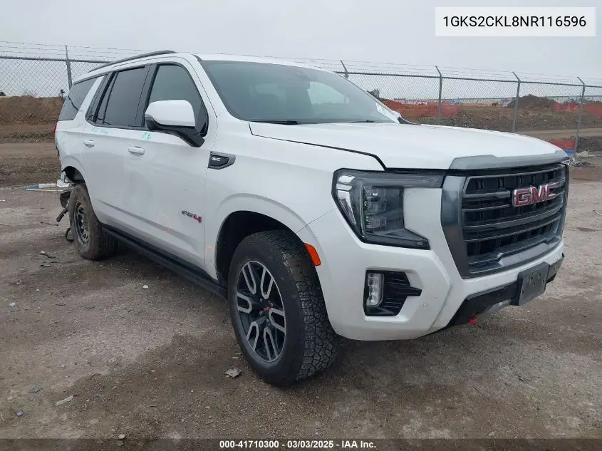 2022 GMC Yukon 4Wd At4 VIN: 1GKS2CKL8NR116596 Lot: 41710300