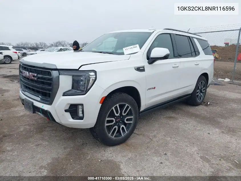 2022 GMC Yukon 4Wd At4 VIN: 1GKS2CKL8NR116596 Lot: 41710300