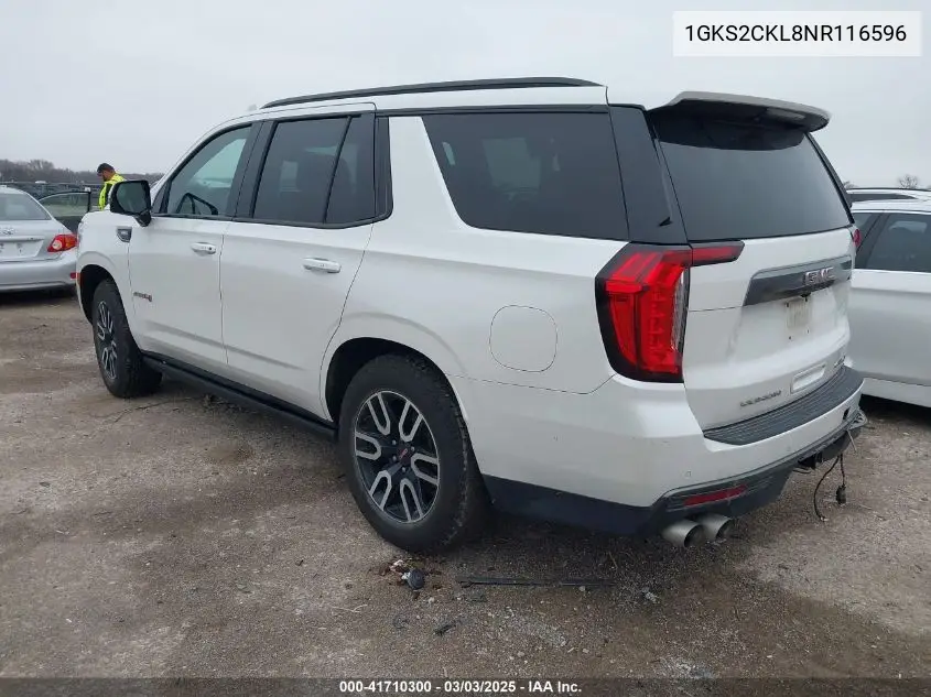 2022 GMC Yukon 4Wd At4 VIN: 1GKS2CKL8NR116596 Lot: 41710300