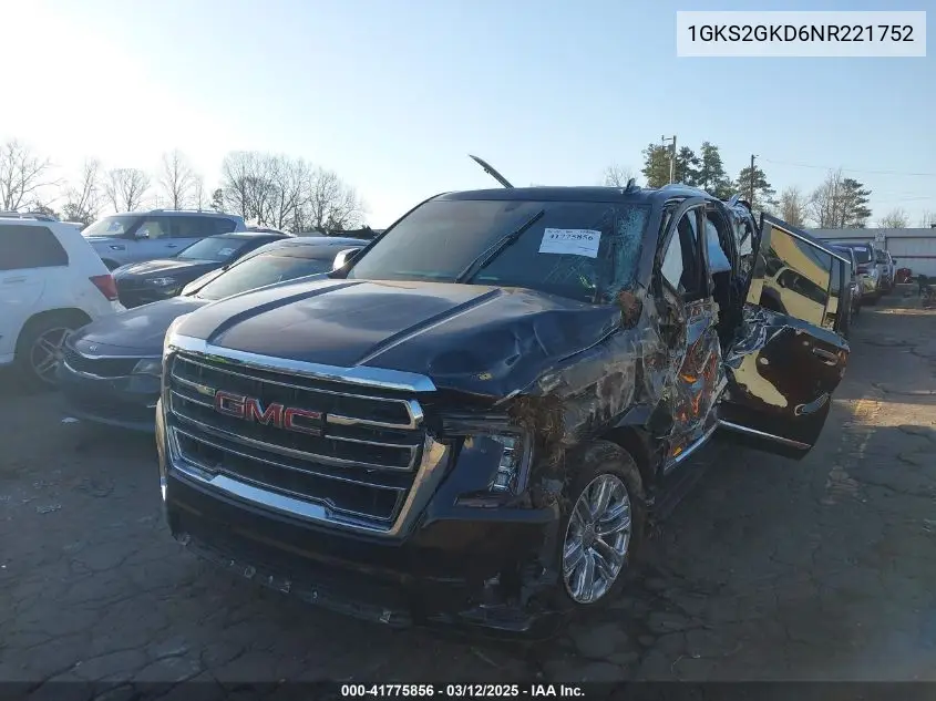 2022 GMC Yukon Xl 4Wd Slt VIN: 1GKS2GKD6NR221752 Lot: 41775856