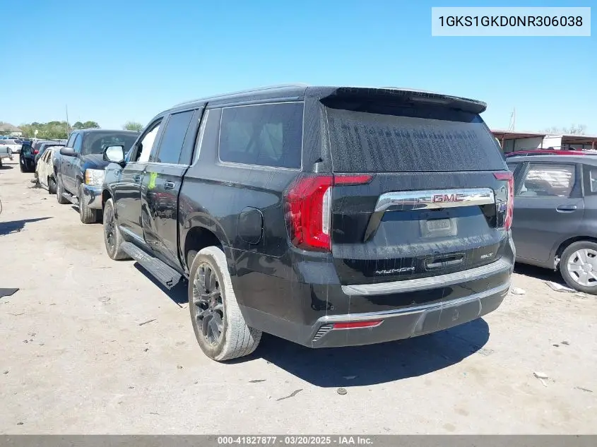 2022 GMC Yukon Xl 2Wd Slt VIN: 1GKS1GKD0NR306038 Lot: 41827877