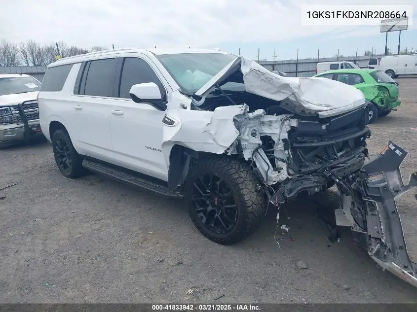 2022 GMC Yukon Xl 2Wd Sle VIN: 1GKS1FKD3NR208664 Lot: 41833942