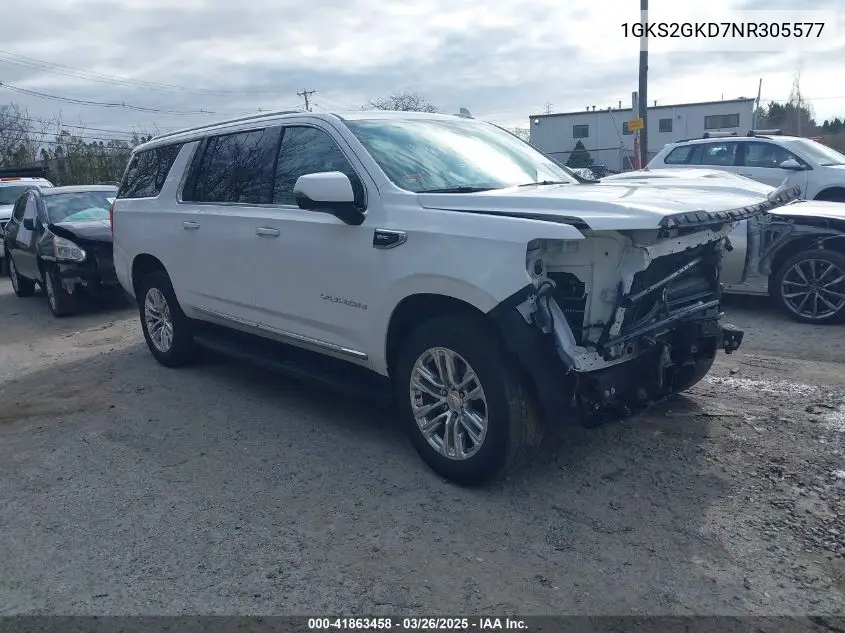 2022 GMC Yukon Xl 4Wd Slt VIN: 1GKS2GKD7NR305577 Lot: 41863458