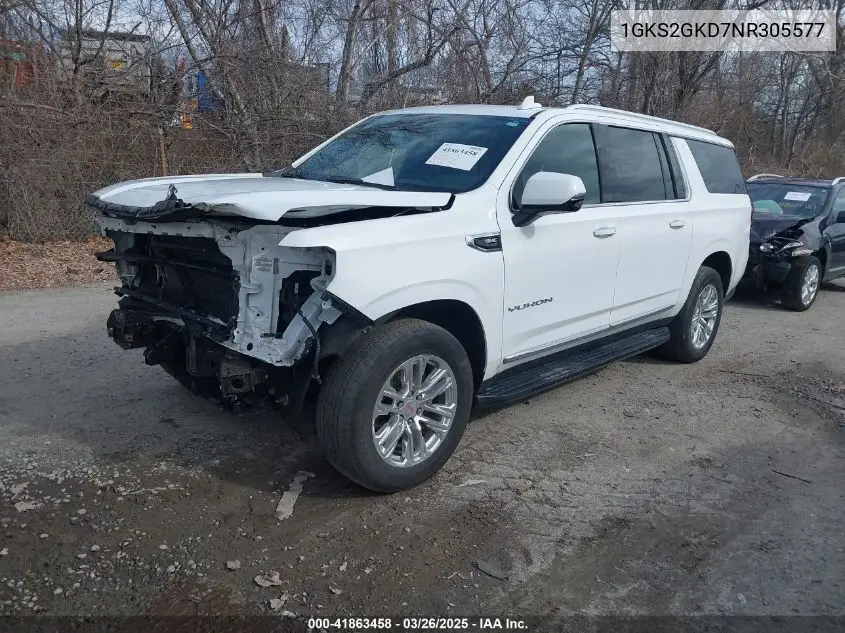 2022 GMC Yukon Xl 4Wd Slt VIN: 1GKS2GKD7NR305577 Lot: 41863458