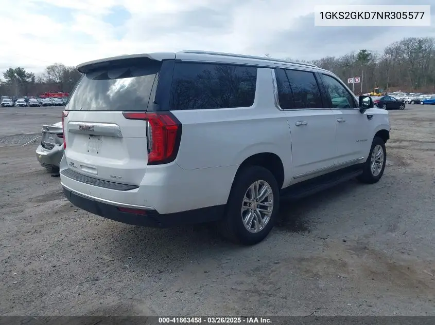 2022 GMC Yukon Xl 4Wd Slt VIN: 1GKS2GKD7NR305577 Lot: 41863458