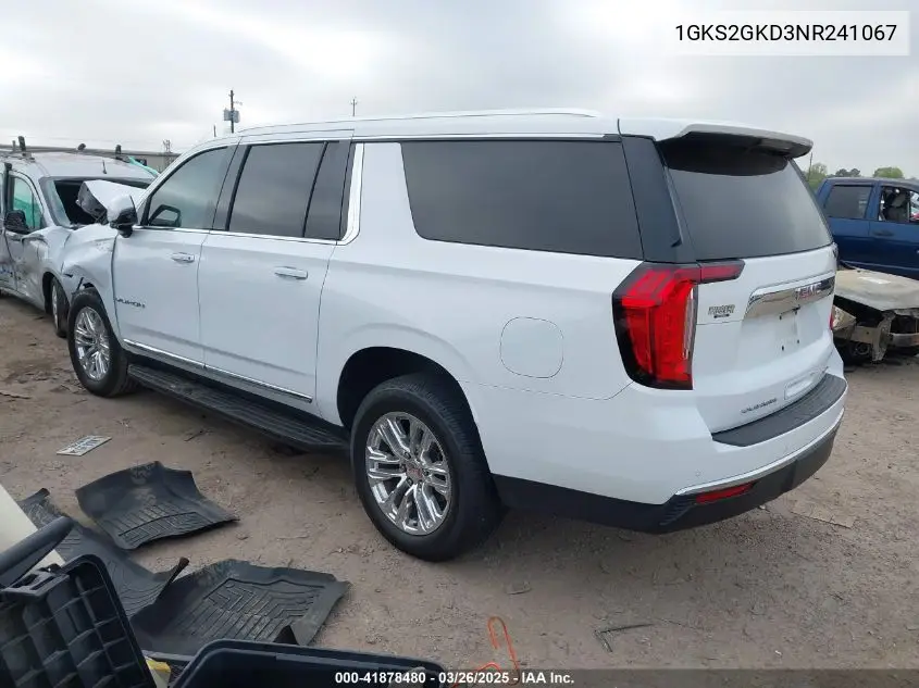 2022 GMC Yukon Xl 4Wd Slt VIN: 1GKS2GKD3NR241067 Lot: 41878480