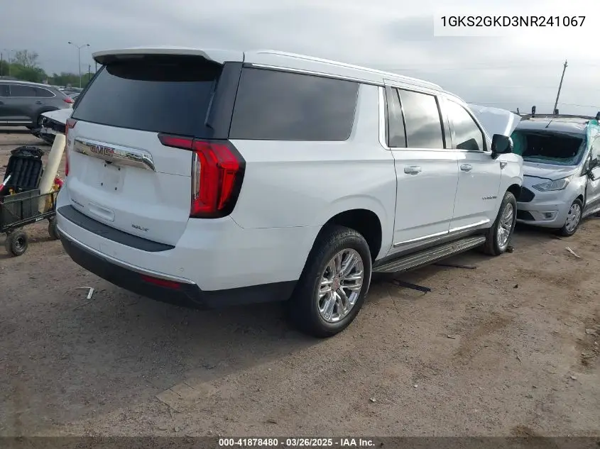 2022 GMC Yukon Xl 4Wd Slt VIN: 1GKS2GKD3NR241067 Lot: 41878480