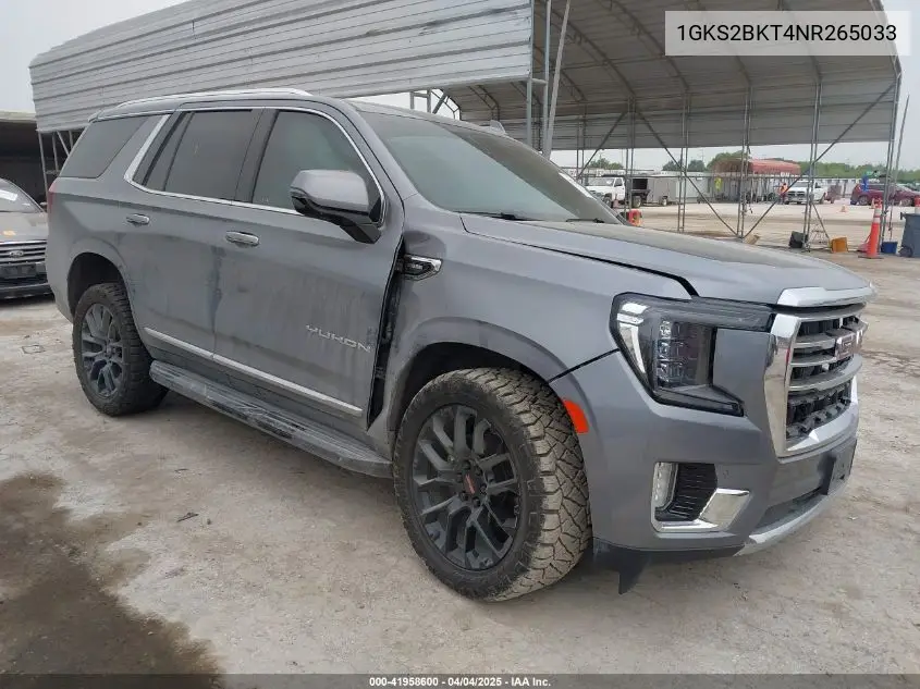 2022 GMC Yukon 4Wd Slt VIN: 1GKS2BKT4NR265033 Lot: 41958600