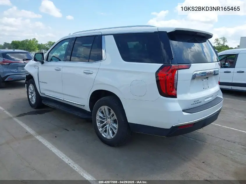 2022 GMC Yukon 4Wd Slt VIN: 1GKS2BKD3NR165465 Lot: 42077559