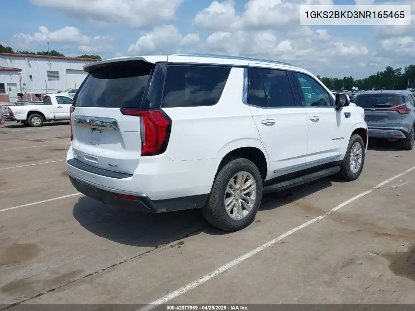 2022 GMC Yukon 4Wd Slt VIN: 1GKS2BKD3NR165465 Lot: 42077559