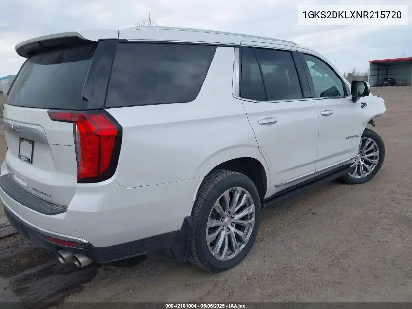 2022 GMC Yukon 4Wd Denali VIN: 1GKS2DKLXNR215720 Lot: 42181004