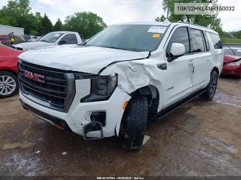 2022 GMC Yukon Xl 4Wd At4 VIN: 1GKS2HKL4NR150032 Lot: 42187984