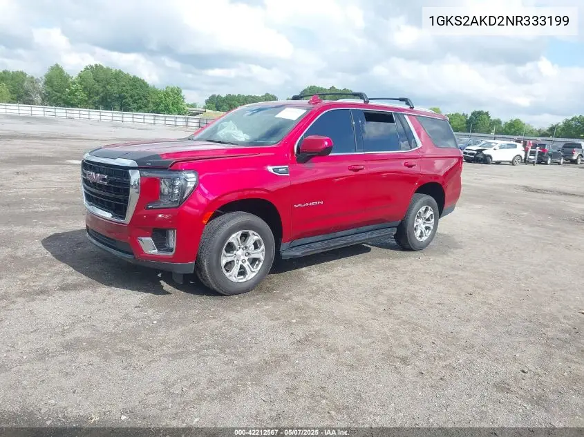 2022 GMC Yukon 4Wd Sle VIN: 1GKS2AKD2NR333199 Lot: 42212567