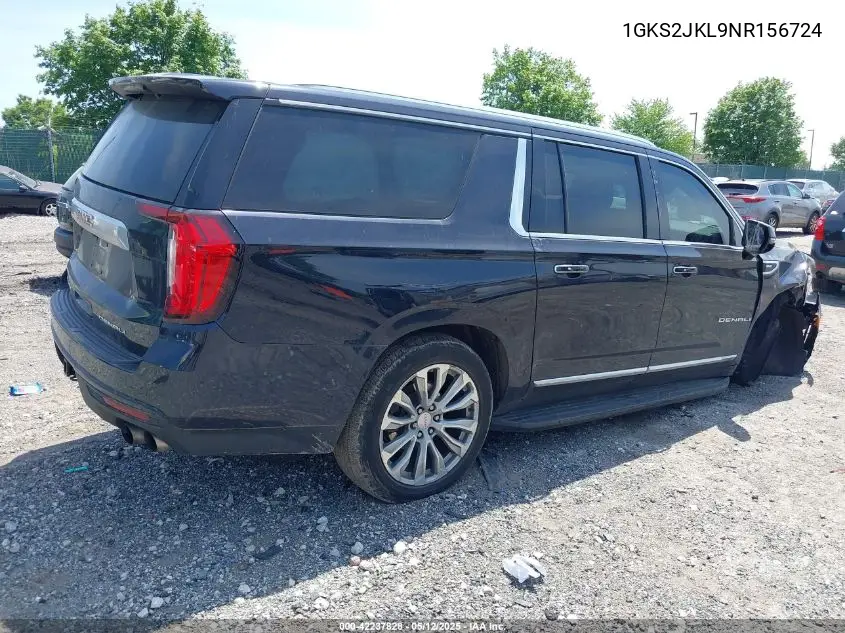 2022 GMC Yukon Xl 4Wd Denali VIN: 1GKS2JKL9NR156724 Lot: 42237828