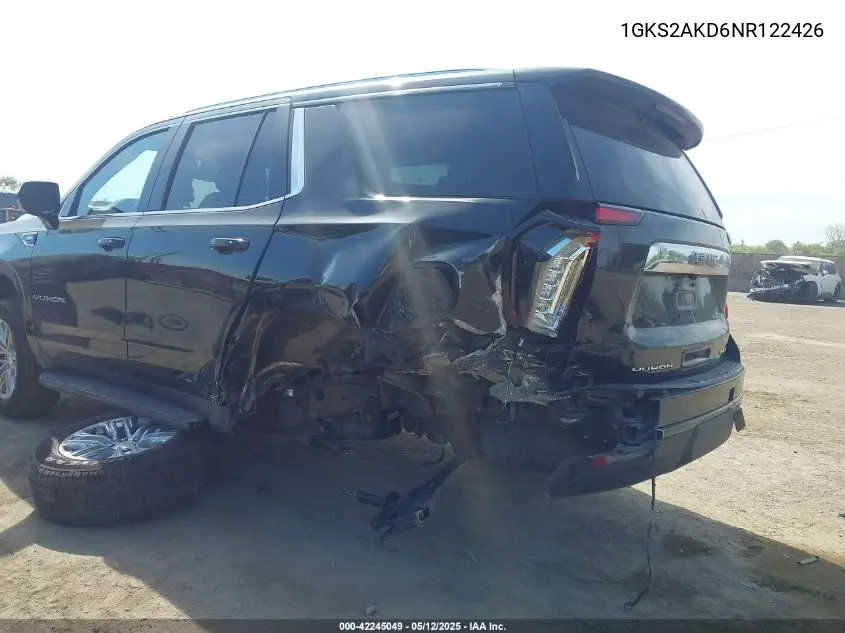 2022 GMC Yukon 4Wd Sle VIN: 1GKS2AKD6NR122426 Lot: 42245049