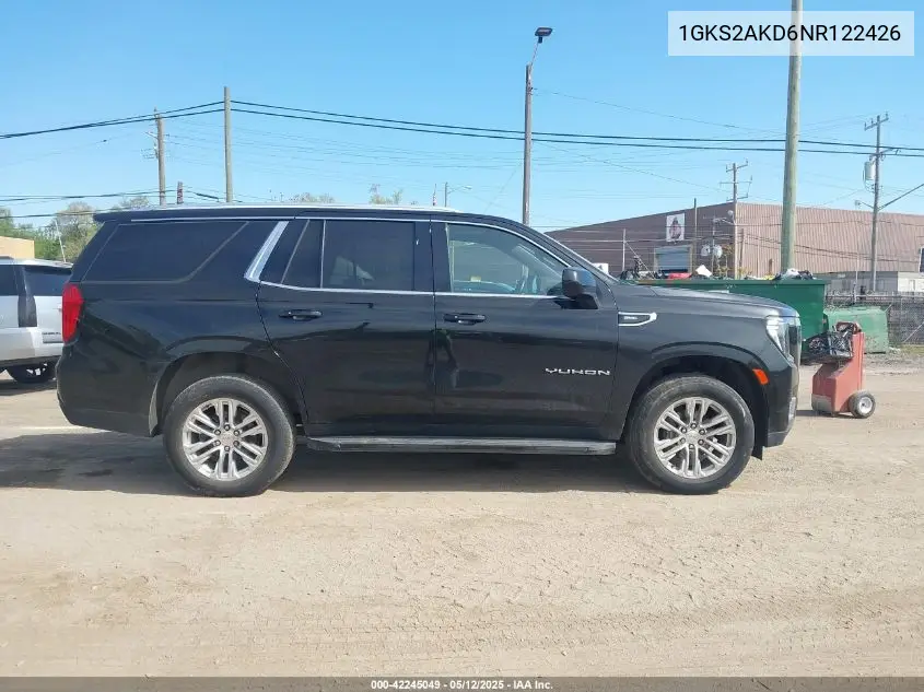 2022 GMC Yukon 4Wd Sle VIN: 1GKS2AKD6NR122426 Lot: 42245049