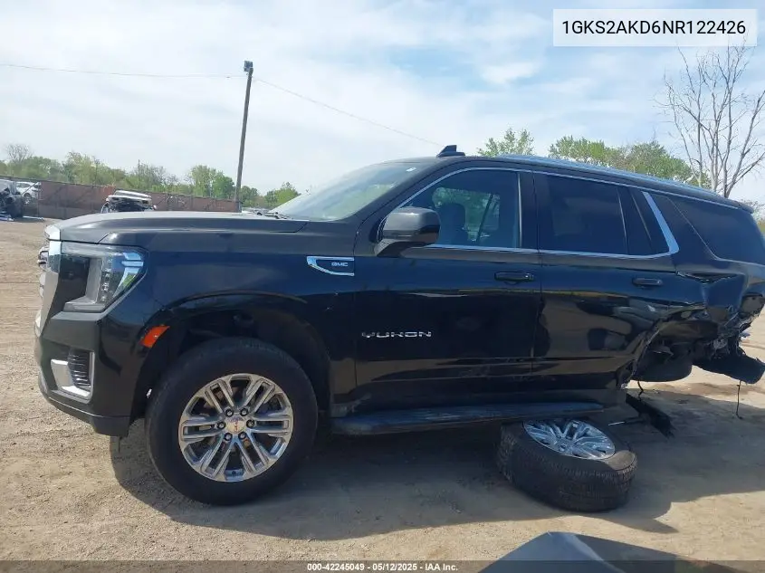 2022 GMC Yukon 4Wd Sle VIN: 1GKS2AKD6NR122426 Lot: 42245049
