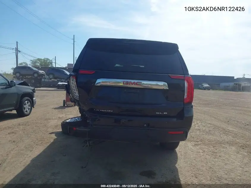 2022 GMC Yukon 4Wd Sle VIN: 1GKS2AKD6NR122426 Lot: 42245049