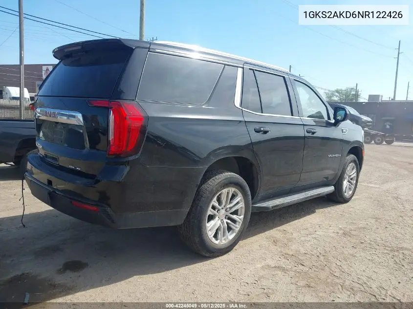 2022 GMC Yukon 4Wd Sle VIN: 1GKS2AKD6NR122426 Lot: 42245049