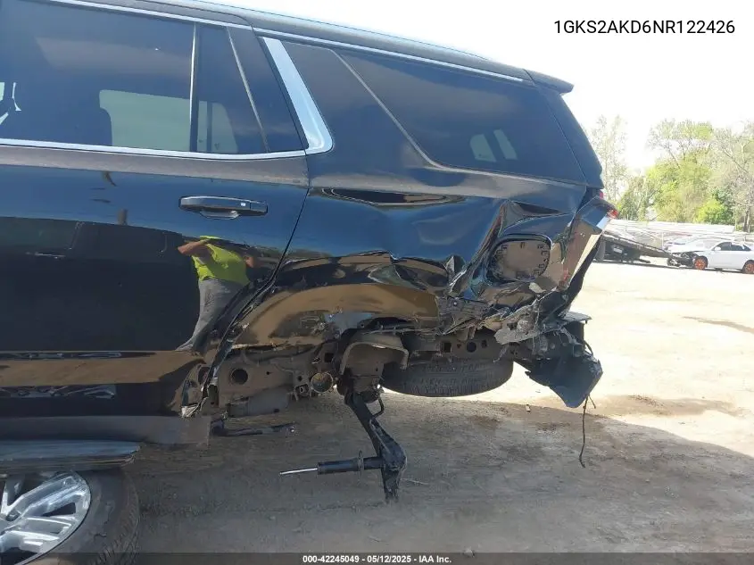 2022 GMC Yukon 4Wd Sle VIN: 1GKS2AKD6NR122426 Lot: 42245049