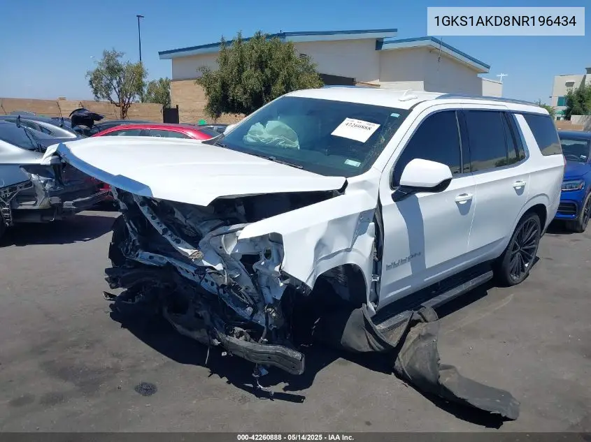 2022 GMC Yukon 2Wd Sle VIN: 1GKS1AKD8NR196434 Lot: 42260888