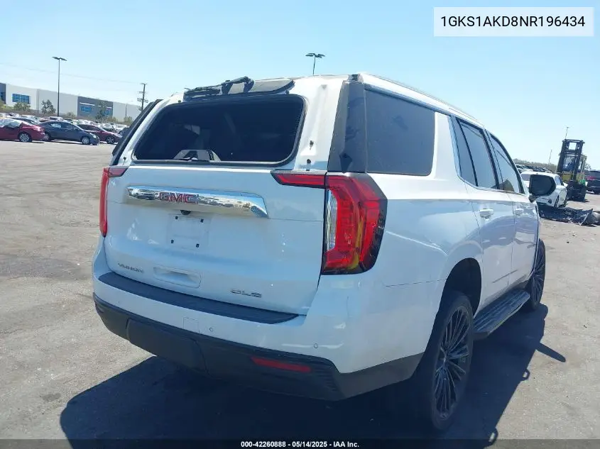 2022 GMC Yukon 2Wd Sle VIN: 1GKS1AKD8NR196434 Lot: 42260888