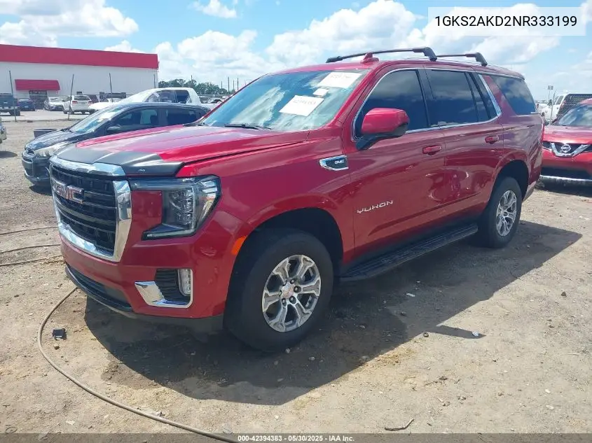 2022 GMC Yukon 4Wd Sle VIN: 1GKS2AKD2NR333199 Lot: 42394383