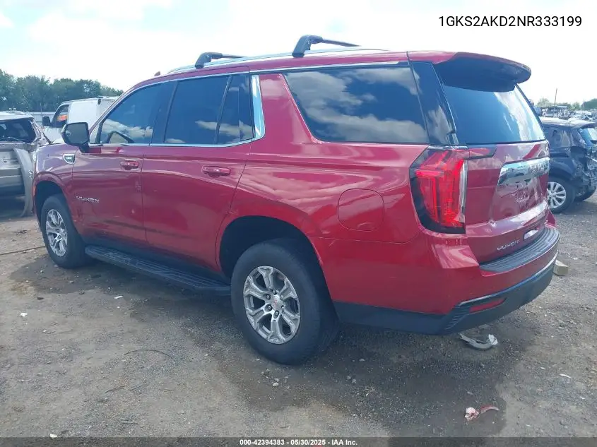 2022 GMC Yukon 4Wd Sle VIN: 1GKS2AKD2NR333199 Lot: 42394383