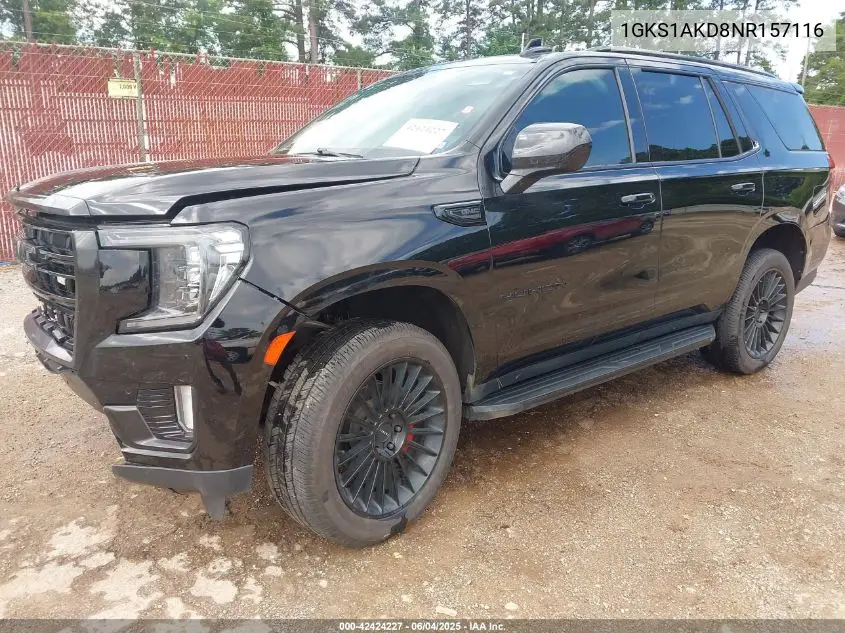 2022 GMC Yukon 2Wd Sle VIN: 1GKS1AKD8NR157116 Lot: 42424227