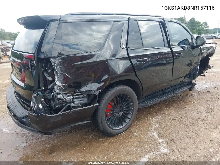 2022 GMC Yukon 2Wd Sle VIN: 1GKS1AKD8NR157116 Lot: 42424227
