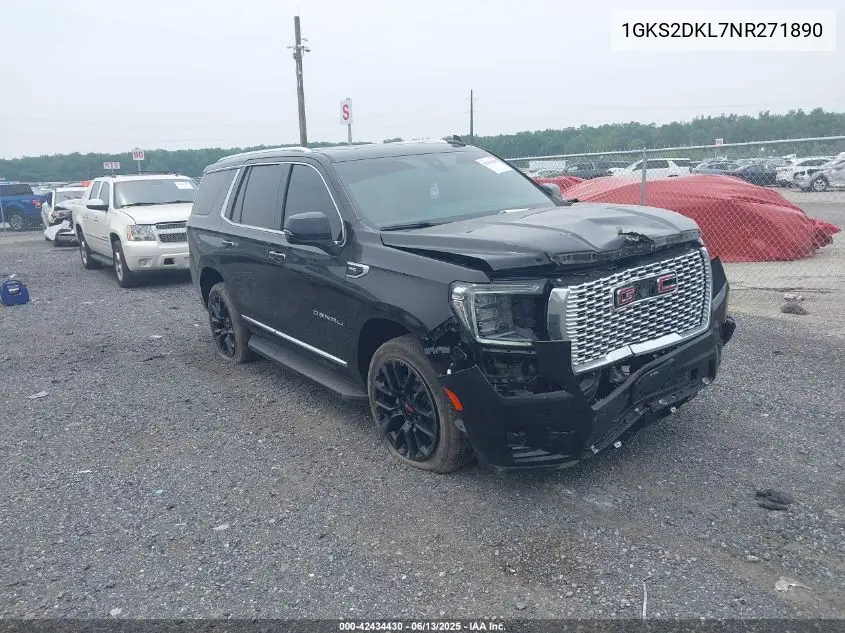 2022 GMC Yukon 4Wd Denali VIN: 1GKS2DKL7NR271890 Lot: 42434430