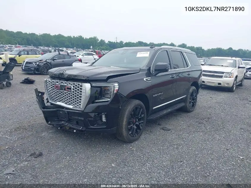 2022 GMC Yukon 4Wd Denali VIN: 1GKS2DKL7NR271890 Lot: 42434430