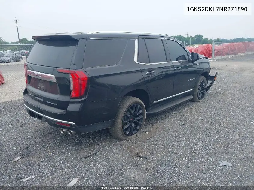 2022 GMC Yukon 4Wd Denali VIN: 1GKS2DKL7NR271890 Lot: 42434430