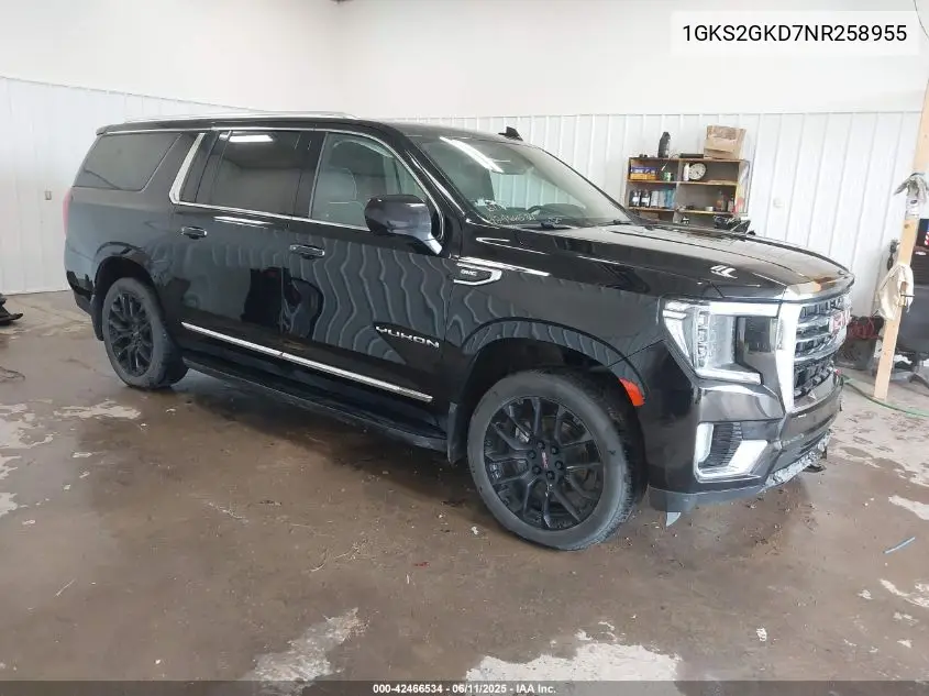 2022 GMC Yukon Xl 4Wd Slt VIN: 1GKS2GKD7NR258955 Lot: 42466534