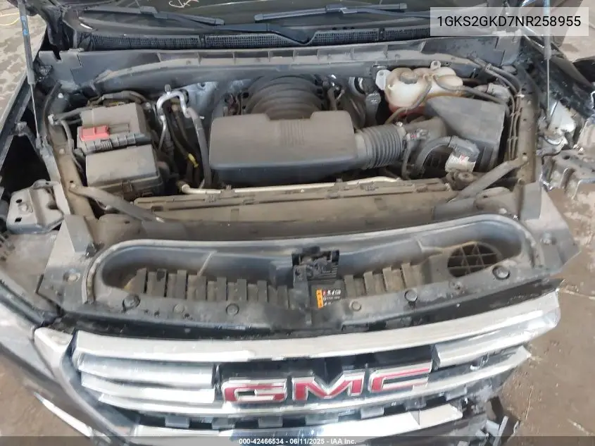 2022 GMC Yukon Xl 4Wd Slt VIN: 1GKS2GKD7NR258955 Lot: 42466534