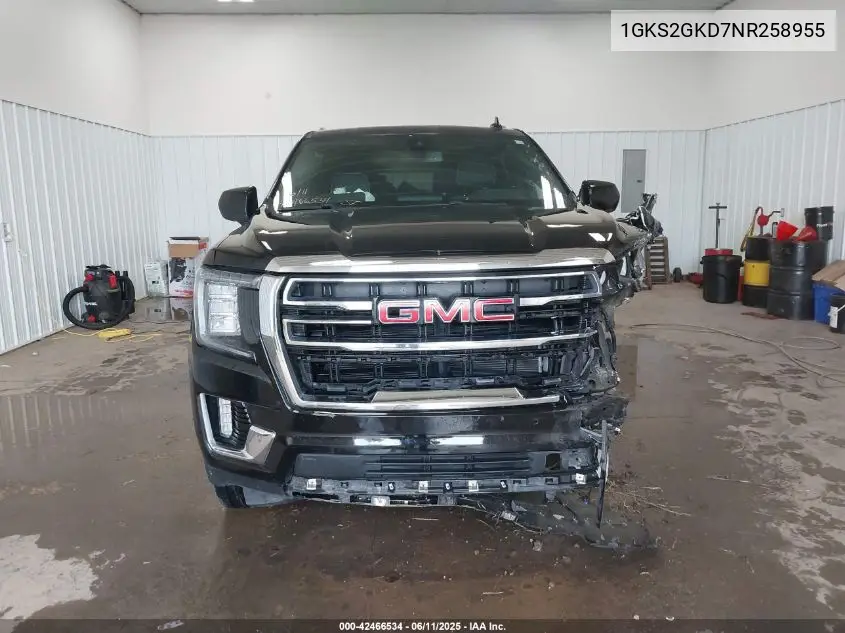 2022 GMC Yukon Xl 4Wd Slt VIN: 1GKS2GKD7NR258955 Lot: 42466534