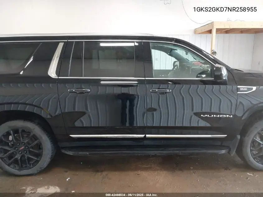 2022 GMC Yukon Xl 4Wd Slt VIN: 1GKS2GKD7NR258955 Lot: 42466534