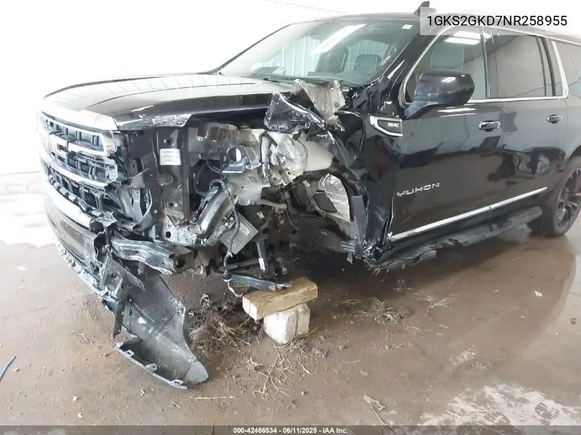 2022 GMC Yukon Xl 4Wd Slt VIN: 1GKS2GKD7NR258955 Lot: 42466534