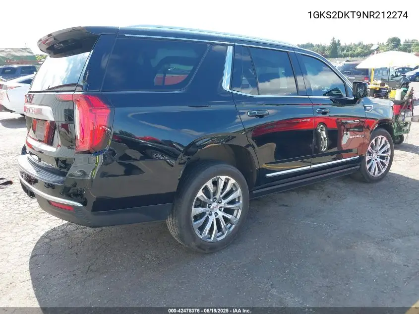 2022 GMC Yukon 4Wd Denali VIN: 1GKS2DKT9NR212274 Lot: 42478376