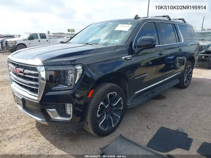 2022 GMC Yukon Xl 2Wd Slt VIN: 1GKS1GKD2NR195914 Lot: 42492279